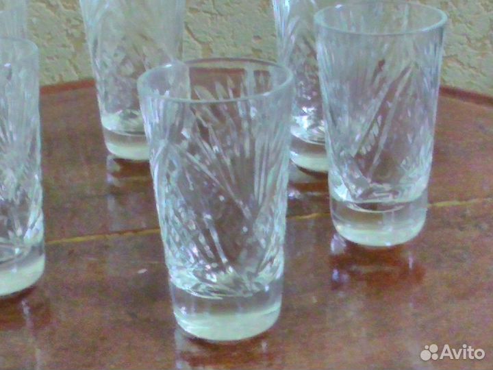 Хрустальные рюмки, набор 6 шт, СССР