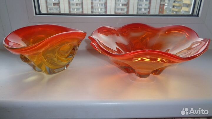 Вазы Цветное Стекло Богемия