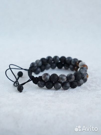 Браслет-шамбала мужской/женский из натурал. камней
