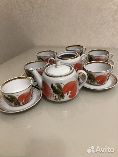 Сервиз чайный ручная роспись С С С Р