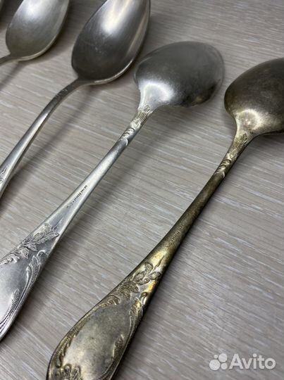 Столовые ложки. Клеймо Зiш мнц 15-20, серебрение