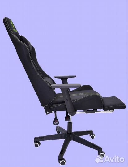 Игровое кресло тканевое с подножкой