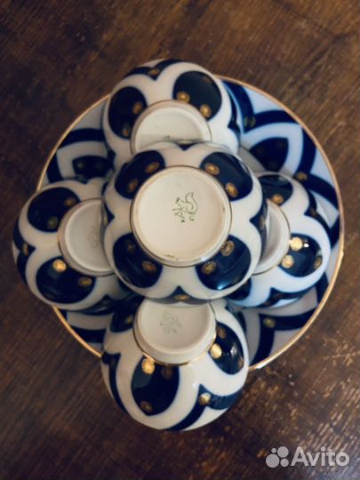 Чашка бульонница пиала с блюдом фарфор