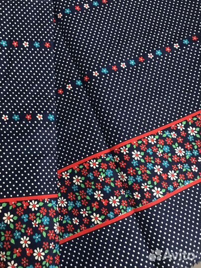 Винтажный хлопок с каймой, ткань СССР