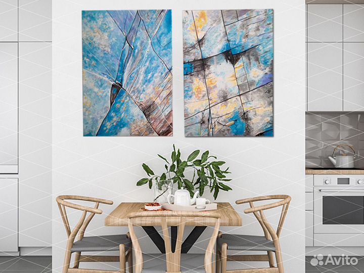 2 интерьерные картины акрил на холсте 50 на 70 см