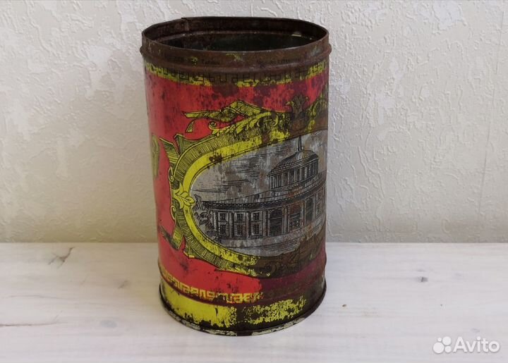 Коробка шкатулка банка Нескафе Севрыба винтаж