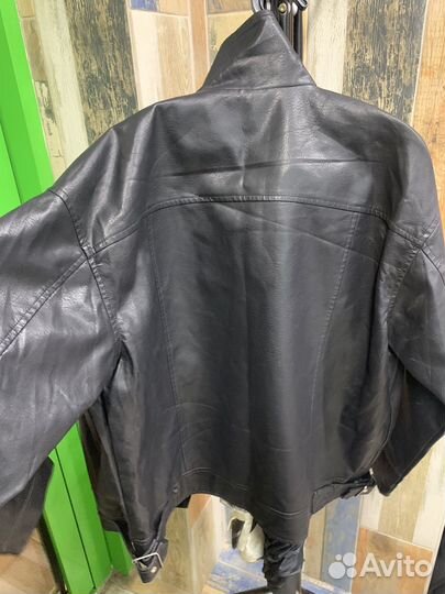 Кожаная куртка оверсайз