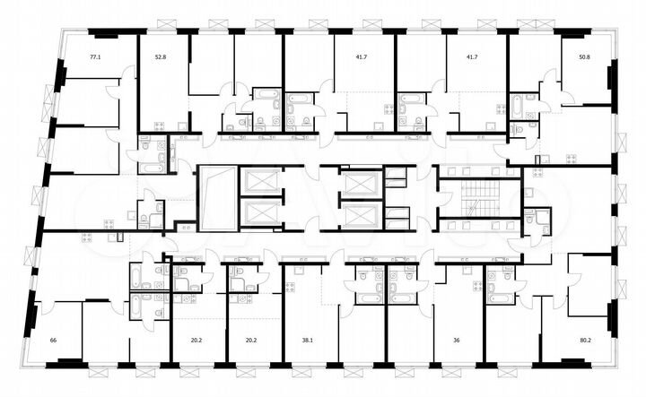 2-к. квартира, 66 м², 23/33 эт.