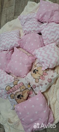 Бортики в кроватку подушки