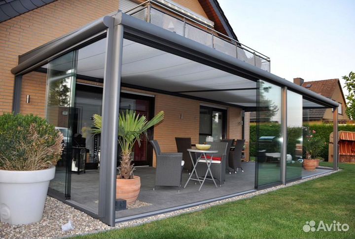 Безрамное раздвижное остекление