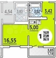 Квартира-студия, 29 м², 8/16 эт.