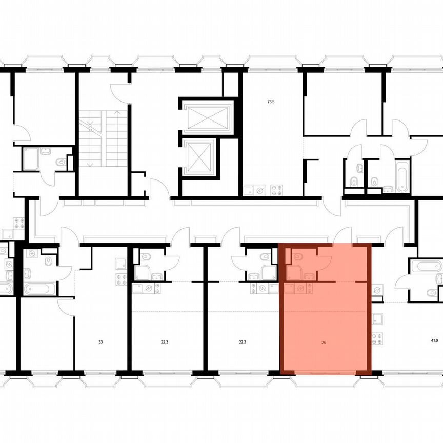 Квартира-студия, 26 м², 8/16 эт.