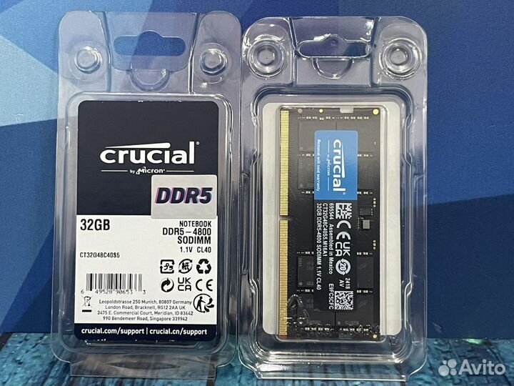 Оперативная память DDR5 32GB 4800MHz sodimm новая