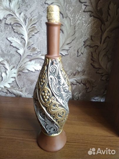 Декоративная бутылка высота 36 см