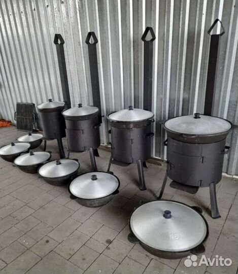 Казан узбекский 12 л с печью трубой (артикул 2725)