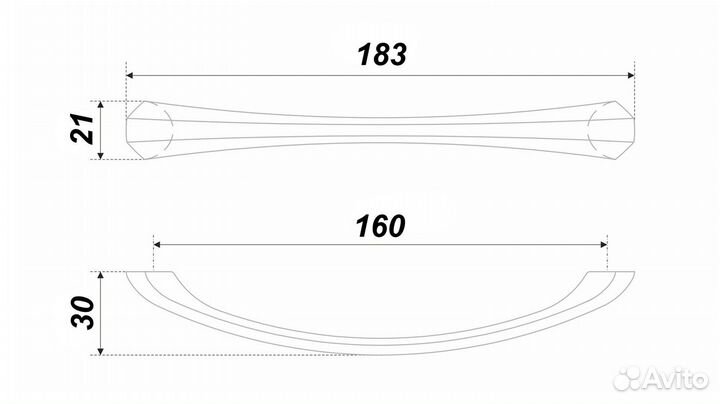 Ручка-скоба 160 мм старинное олово RS505AP.1/160 Б