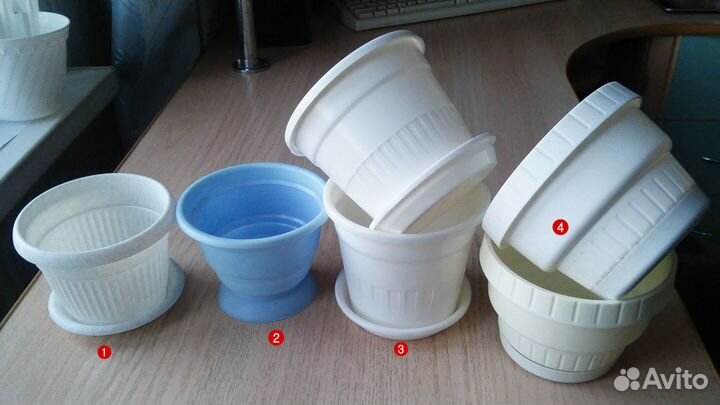 Цветочные горшки пластик б/у