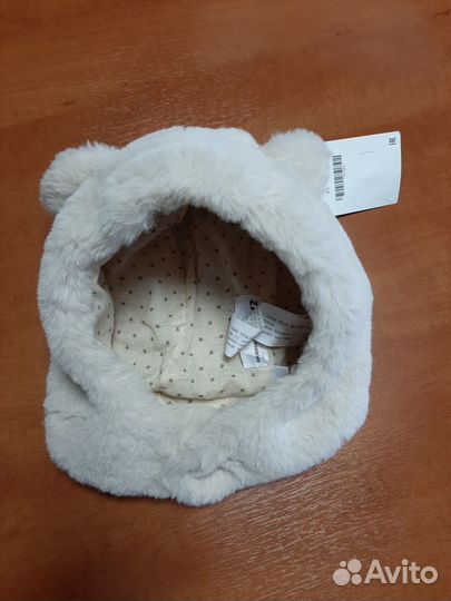 Новый Меховой комплект zara: шапка+шарф