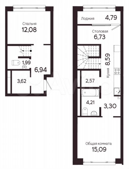 2-к. квартира, 86,5 м², 6/22 эт.