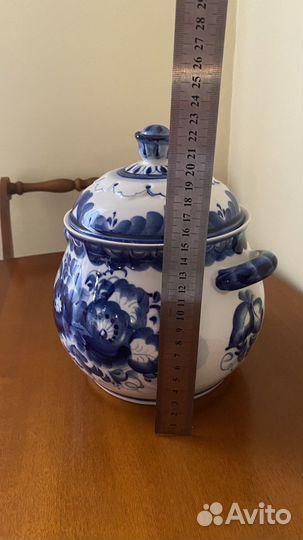 Суповница, горшок для запекания. Гжель