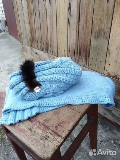 Шапка и шарф женские