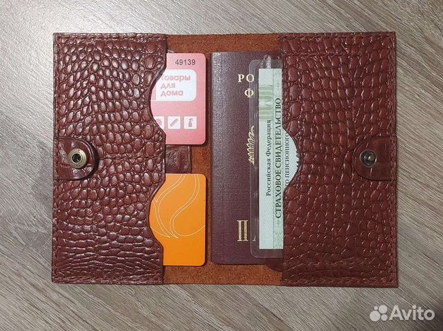 Обложка на паспорт из натуральной кожи ручной рабо