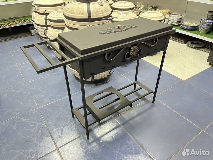 Мангал 4мм с нижней и боковой полкой