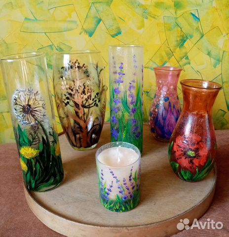 Вазы, бутылки ручная роспись
