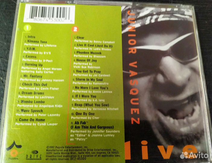 Junior Vasquez Live Vol. 1 house 2cd usa