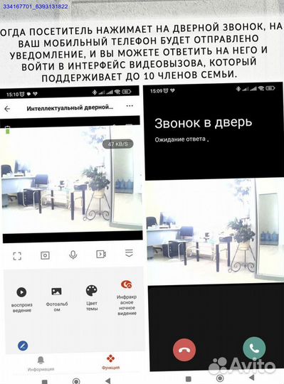 Звонок Беспроводной Дверной С Камерой (Арт.14979)