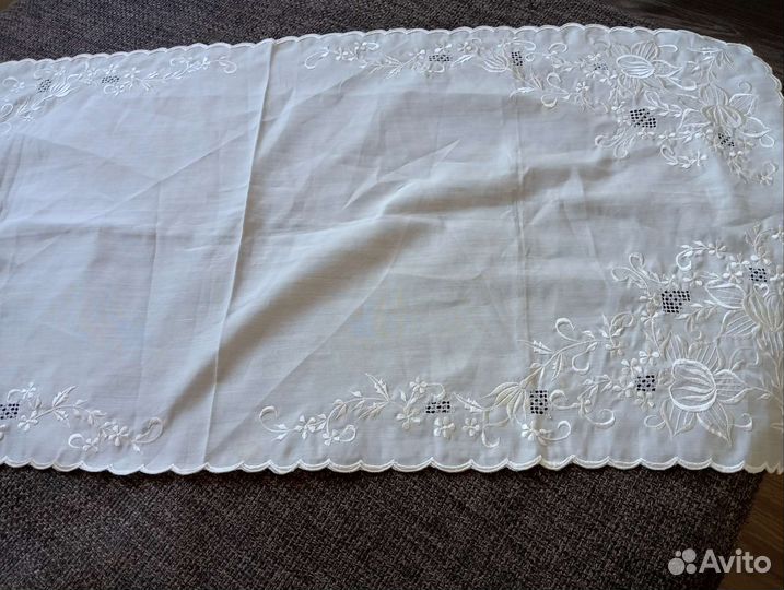 Дорожка на стол Винтаж шелк и вышивка Италия