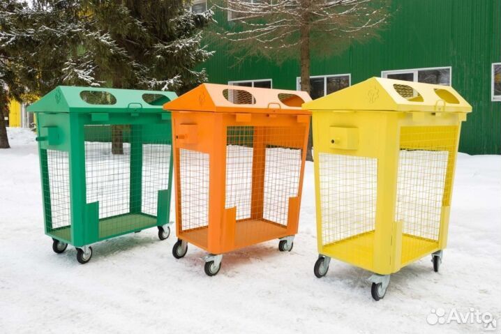 Мусорный контейнер 1100 л, мульда, бункер 0,75м3