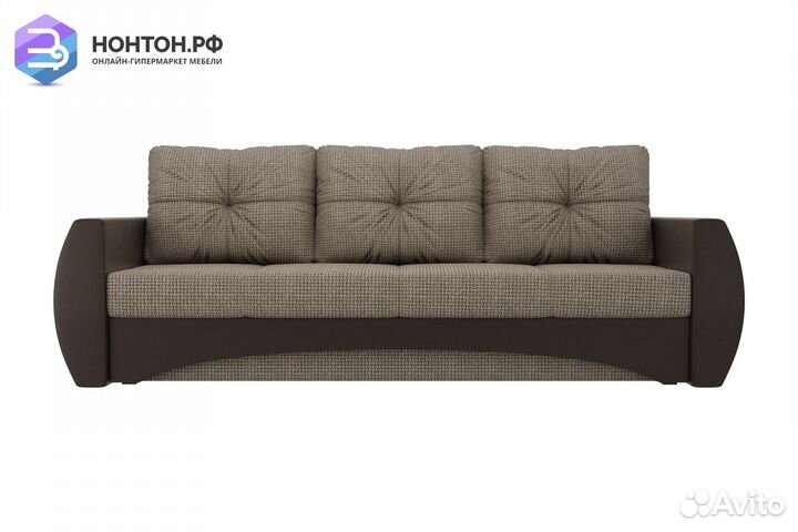 Диван еврокнижка Сатурн корфу / экокожа коричневая