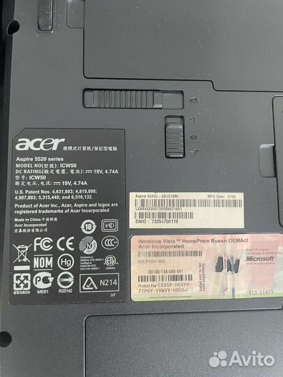 Ноутбук acer aspire 5520