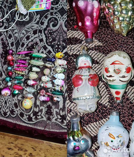 Елочные игрушки СССР 41 шт 50-тые Цена за все