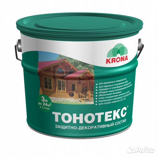 Средство деревозащитное тонотекс 3л орех, арт.6633