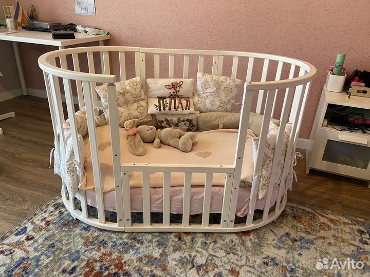 Детская кроватка трансформер круглая