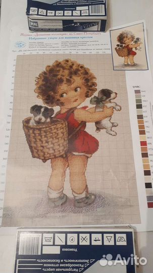 Канва с рисунком, схемы плюс мулине