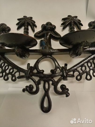 Редкий Подсвечник, Три Обезьянки, Чугун