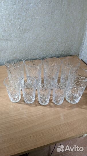 Стаканы и стопки хрустальные