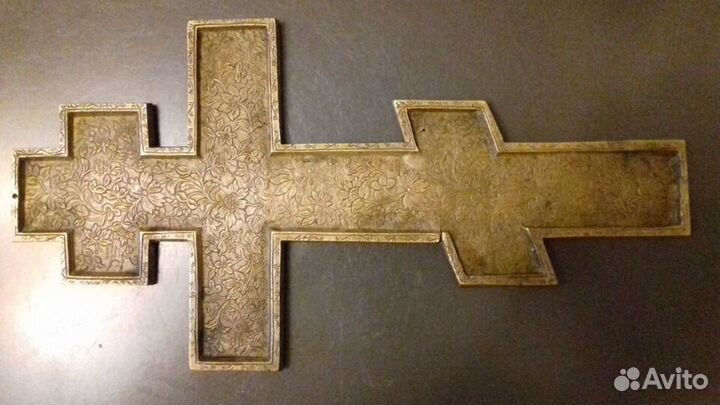 Крест Напрестольный. Медное литьё.37х19см