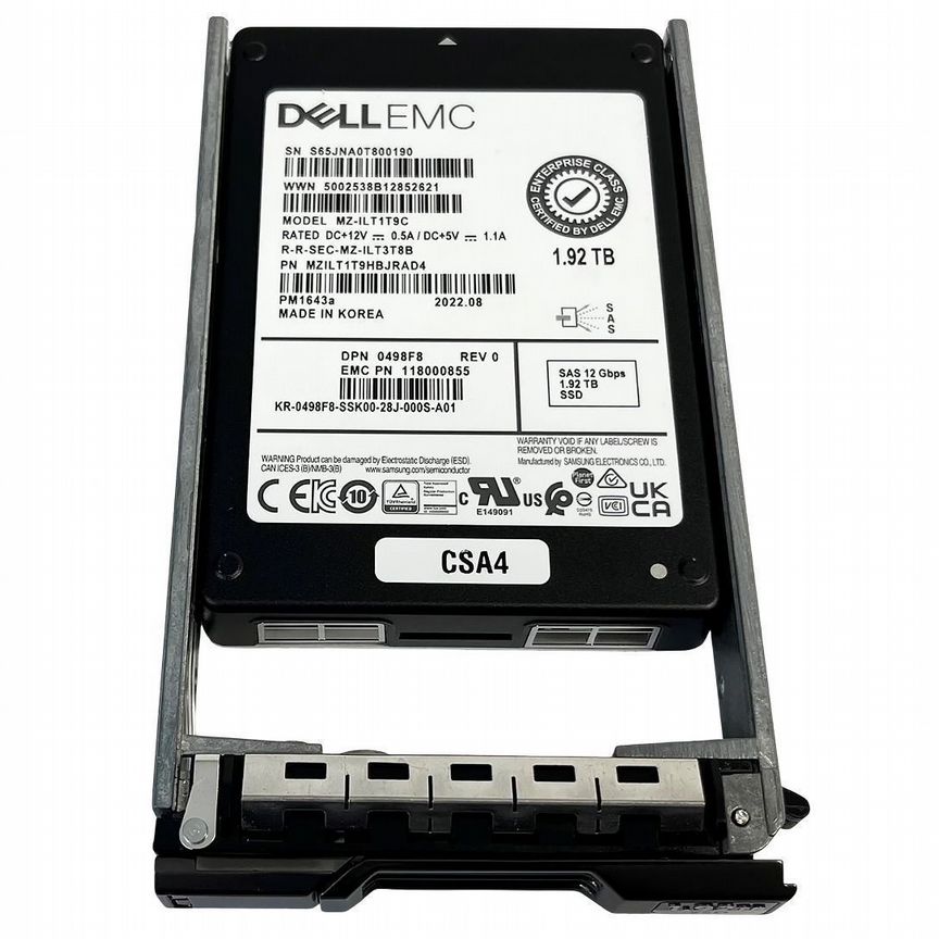 [498F8] Жесткий Диск Dell 1.92tb Sas 2,5" Ssd 498f8
