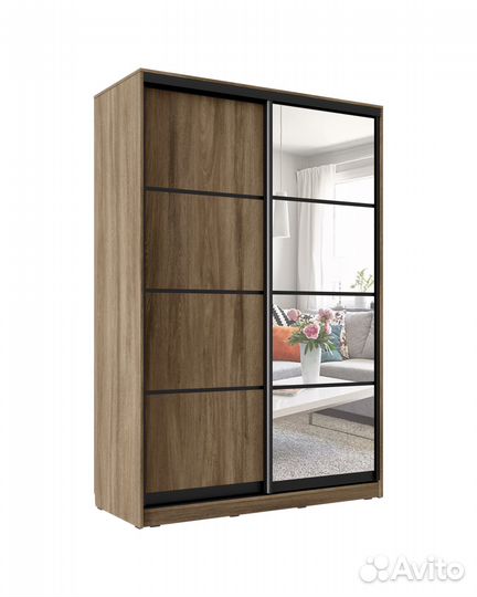 Шкаф купе новый 2400х1100х600 лдсп+зеркало