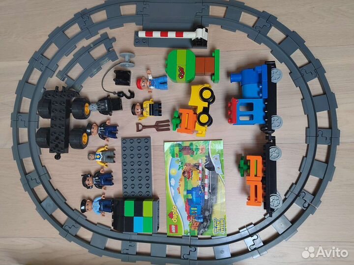 Lego duplo Поезд, железная дорога + доп фигурки