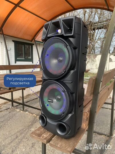 Большая блютуз колонка с микрофоном