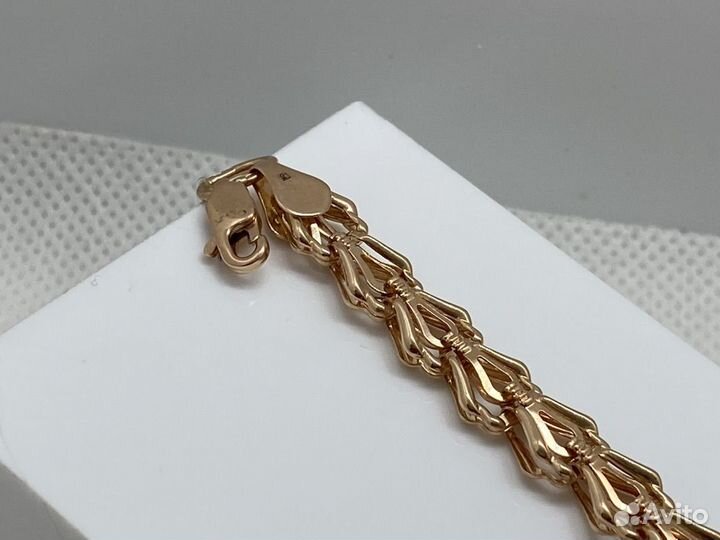 Браслет пустотелый Штамповка (Au 585)(ярм) 19,5