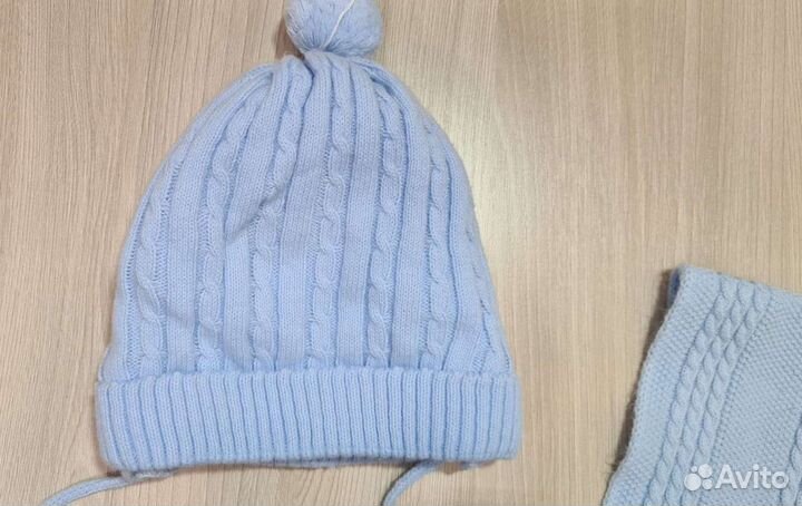 Комплект Шапка шарф 4-9mes на мальчика