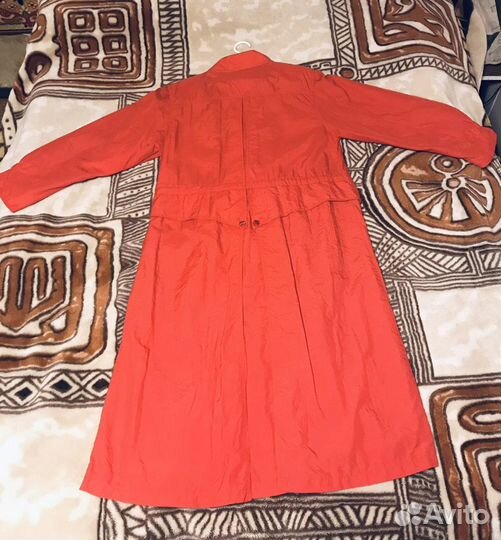 Плащ, длинный, красный