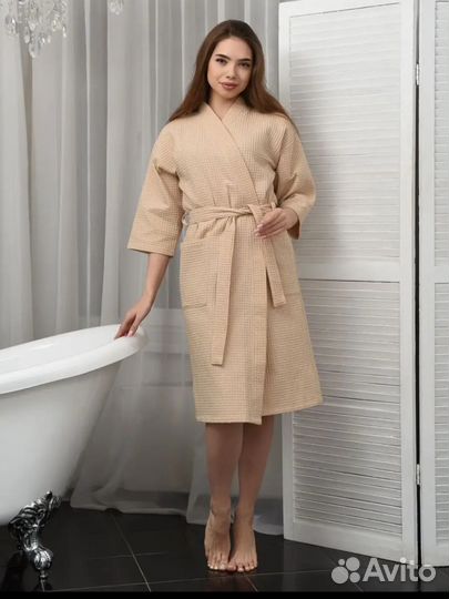 Халат вафельный банный для сауны и бани