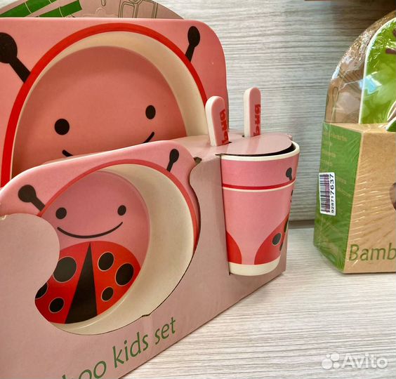Новая детская посуда из бамбука
